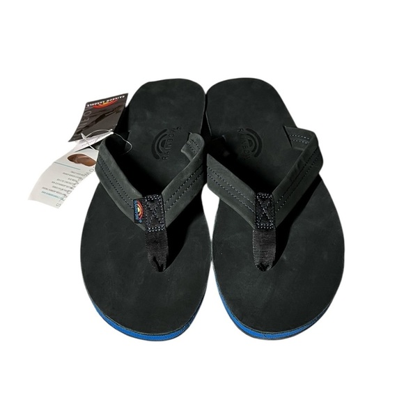 🌈NEW w.tag Rainbow Single Layer Premier Leather Sandal w Blue 1" Midsole  XXXL - Picture 5 of 11